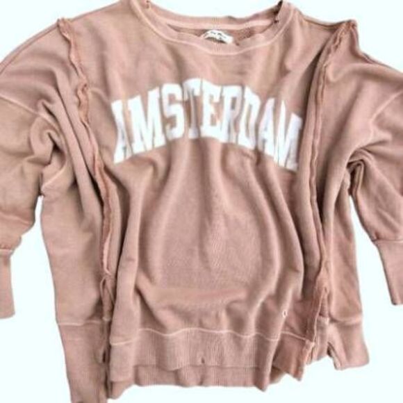 FREE PEOPLE WE THE FREE AMSTERDAM CAMDEN SWEATSHIRT NWOT MED - Picture 1 of 4